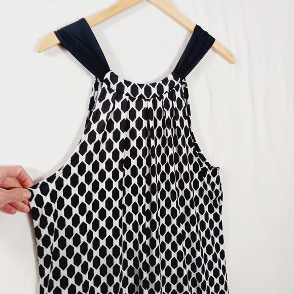 Mudd Pie, M (8 - 10) Halter, Tie Back Dress, Black & White Geometric Print - Picture 7 of 13